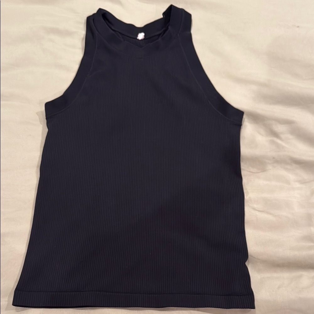 Athleta Signature Black Ribbed Tank